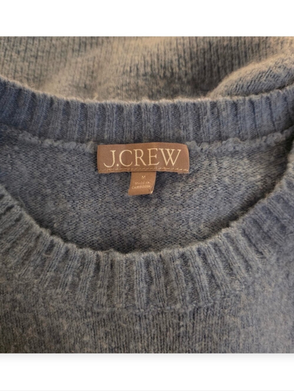 J.Crew Oversized Merino Wool Alpaca Sweater Blue Crewneck Size M - Picture 3 of 6